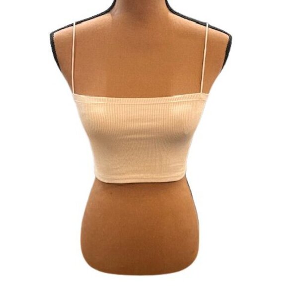Zara Tops - Zara Ribbed Two-Shoulder Strap Tube Top in Beige – Size Small